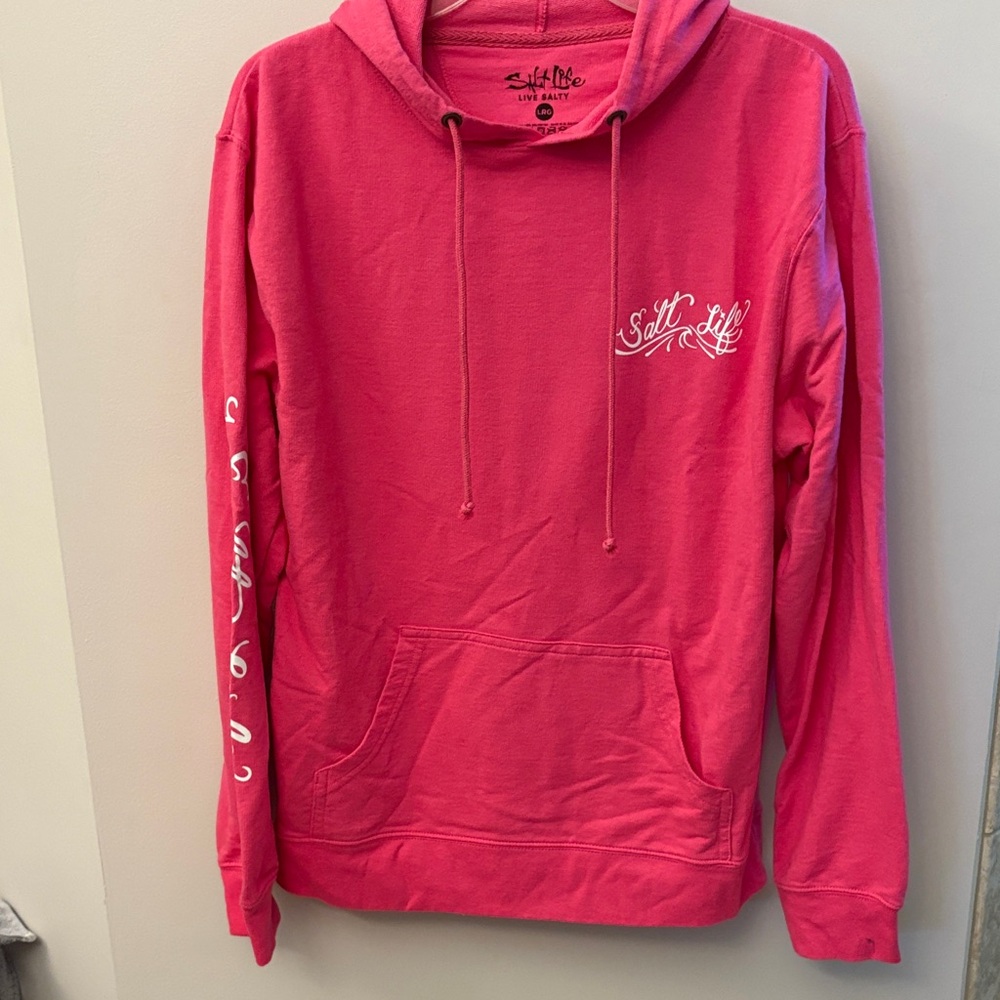 Women’s Large Salt Life Pink Hoodie with Logo